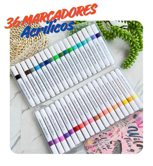 SET 36 MARCADORES ACRÍLICOS